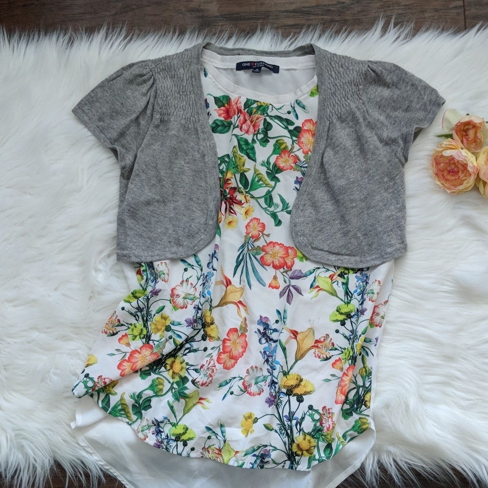 Grey Vanity short sleeve cardigan/coverup/shrug